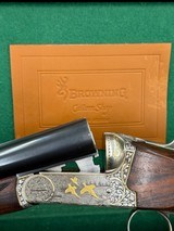 FN BROWNING - CUSTOM SHOP - 12 GA - SxS - 28" - GOLD GAME SCENE - CASED - 2 of 19