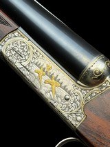FN BROWNING - CUSTOM SHOP - 12 GA - SxS - 28" - GOLD GAME SCENE - CASED - 6 of 19