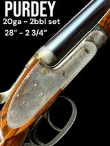 JAMES PURDEY - 20GA - 2 3/4" - SELF-OPENER - SLE- 2 BBL SET - CASED - 1 of 17