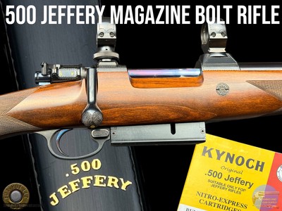JAGDHAUS WILHELMSHOHE GERMANY - 500 JEFFERY BOLT RIFLE - 3-POSITION BOLTED SAFETY - CASED