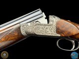 DELUXE PERUGINI & VISINI MAESTRO 12 GA O/U DETACHABLE TRIGGER GROUP - P. PARRAVICINI ENGRAVED - RELIEF SCROLL W/ GAME BIRDS - 9 of 20