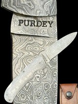 JAMES PURDEY - LONDON - HAND-FORGED
DAMASCUS FOLDING KNIFE - AS NEW - PERFECT GIFT - 1 of 14