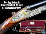 DELUXE WESTLEY RICHARDS SIDELOCK 20 BORE - K. THOMAS GOLD ENGRAVED - CASED