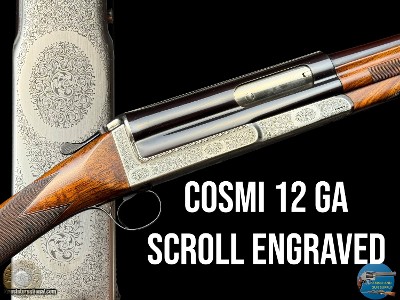 COSMI ITALY - 12 GA BREAK-ACTION SEMI-AUTO - FINE SCROLL ENGRAVED - STRAIGHT GRIP STOCK