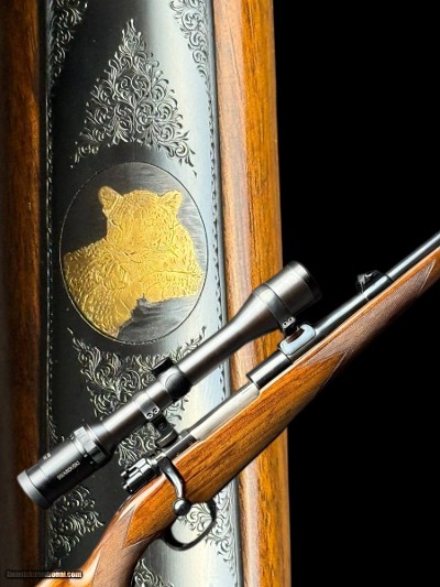 STUNNING - AUG. FRANCOTTE - BELGIUM - 300 H&H - GOLD GAME SCENE ENGRAVED - SWAROVSKI QUICK-DETACH SCOPE -
