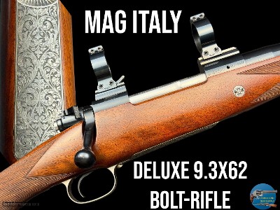 BEAUITFUL MAG ITALY DELUXE BOLT RIFLE 9.3X62 - DAKOTA ACTION - 30mm TALLEY QD RINGS - SABATTI ENGRAVED
