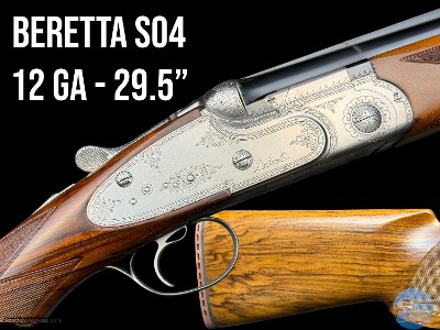 BERETTA SO4 12 GA SIDELOCK O/U - 29.5" MOD/FULL - DELUXE WALNUT STOCK