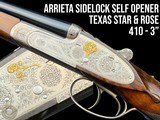 TEXAS STAR & ROSE GOLD- ARRIETA SPAIN - 410 3" - SIDELOCK SELF-OPENER SXS