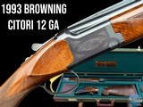 1993 BROWNING CITORI 12 GA 3" - 28" BARRELS - INVECTOR PLUS - CASED - ROUND KNOB LONG TANG - 1 of 19