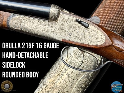 GRULLA SPAIN - 215F - HAND-DETACHABLE ROUNDED-BODY SIDELOCK - 16 GAUGE