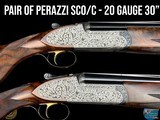 DESIABLE PAIR PERAZZI SCO/C 20 GAUGE - ENGRAVING NO. 335 - CASED - 30" BARRELS - 1 of 20
