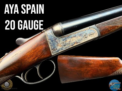 AYA SIDE BY SIDE 20 GA - 27" MOD/FULL - CASE COLOR - EJECTORS