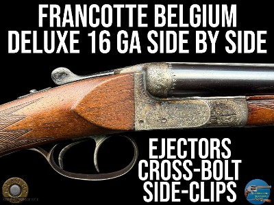 AUG. FRANCOTTE BELGIUM - DELUXE 16 GA - EJECTORS - SIDE-CLIPS- CASE COLOR