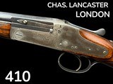CHARLES LANCASTER | 410 SINGLE SHOT | SIDELOCK | EJECTOR | HAMMERLESS - UNIQUE GUN - 1 of 20