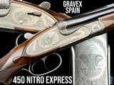 GRAVEX 450 NE DELUXE DOUBLE RIFLE
BOLSTERED H&H SIDELOCK ACTION
BULINO GAME SCENE AND SCROLL