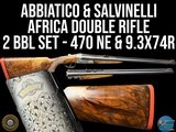 A&S FAMARS ITALY - AFRICA MODEL DOUBLE RIFLE 2 BBL SET - 470 NE & 9.3X74R