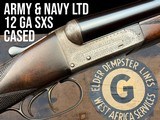 ARMY & NAVY LTD - 12 GA SXS - CASED W/ ACC - ELDER DEMPSTER WEST AFRICA