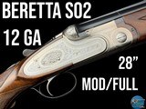 BERETTA SO2 12 GA SIDELOCK O/U - 28" MOD/FULL - HIGH COMB - 1975 - Image 1 of 20