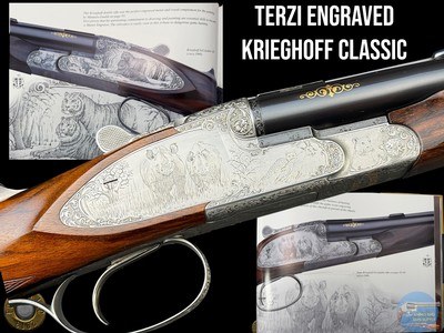 MARIO TERZI ENGRAVED - KRIEGHOFF CLASSIC BIG FIVE 500/416 + 20 GA BBLS - IN TERZI BOOK PAGES 92-95 - CASED - ZEISS SCOPE - Image 1 of 20