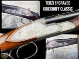 MARIO TERZI ENGRAVED - KRIEGHOFF CLASSIC BIG FIVE 500/416 + 20 GA BBLS - IN TERZI BOOK PAGES 92-95 - CASED - ZEISS SCOPE