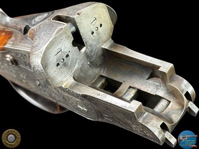 1931 J. ALBRECHT SIDELOCK DRILLING 12GAX12GAX8X57 - GAME SCENE ENGRAVED - Image 17 of 20