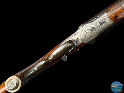 1931 J. ALBRECHT SIDELOCK DRILLING 12GAX12GAX8X57 - GAME SCENE ENGRAVED - Image 7 of 20