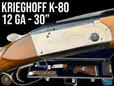 KRIEGHOFF K-80 12 GA 3" - 30" BARREL - FULL SET OF TEAGUE CHOKES - CASED - Image 1 of 20