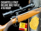 CASARTELLI ITALY - DELUXE 416 RIGBY BOLT RIFLE - GOLD LION - S&B 1.5-6X42 - Image 1 of 20