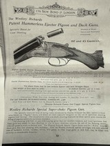 WESTLEY RICHARDS | DROPLOCK | PATENT PIGEON & DUCK GUN | 12GA - 30