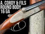 STUNNING - A. CORDY & FILS - LIEGE BELGIUM - ROUND-BODY SIDELOCK 16 GA SXS