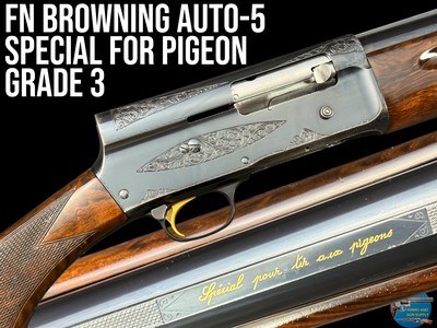 RARE FN A-5 GRADE 3 ENGRAVED FACTORY SPECIAL FOR PIGEONS - GOLD INLAID