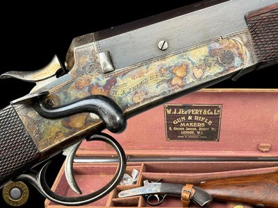 W.J. JEFFERY & CO. LONDON - SIDELEVER ROOK RIFLE 297/230 LONG - CASED - Image 1 of 19