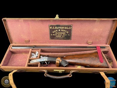 W.J. JEFFERY & CO. LONDON - SIDELEVER ROOK RIFLE 297/230 LONG - CASED - Image 19 of 19