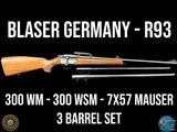 BLASER GERMANY - R93 3 BARREL SET - 300 WIN - 300 WSM - 7X57 - 2003 - Image 1 of 20