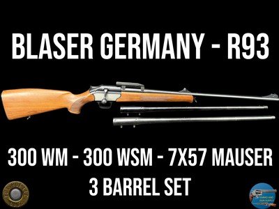 BLASER GERMANY - R93 3 BARREL SET - 300 WIN - 300 WSM - 7X57 - 2003 - Image 1 of 20