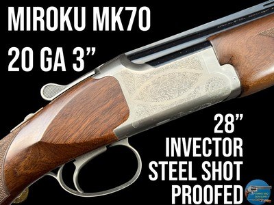 MIROKU MK-70 20 GA 3" O/U - STEEL SHOT PROOFED - 28" INVECTOR CHOKED - 2010 - Image 1 of 20