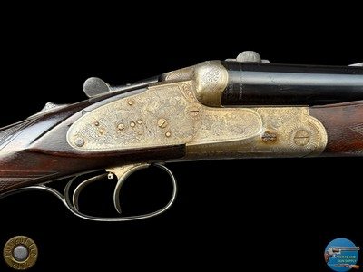 PRE-WAR J.P. SAUER & SOHN SIDELOCK DRILLING - 12-12-5.6X35R - GAME SCENE ENGRAVED - Image 6 of 20