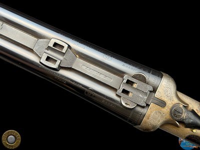 PRE-WAR J.P. SAUER & SOHN SIDELOCK DRILLING - 12-12-5.6X35R - GAME SCENE ENGRAVED - Image 11 of 20