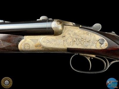 PRE-WAR J.P. SAUER & SOHN SIDELOCK DRILLING - 12-12-5.6X35R - GAME SCENE ENGRAVED - Image 10 of 20