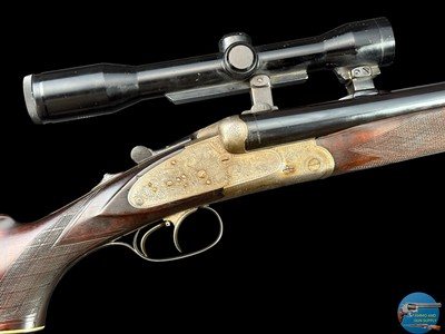 PRE-WAR J.P. SAUER & SOHN SIDELOCK DRILLING - 12-12-5.6X35R - GAME SCENE ENGRAVED - Image 20 of 20