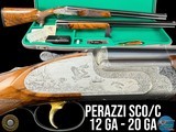 PERAZZI SCO/C SIDEPLATE 2 BBL SET 12 GA - 20 GA - ANGELO GALEAZZI ENGRAVED GAME SCENE