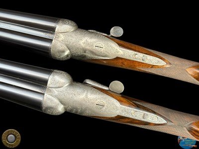 FERLIB ITALY - PAIR OF ROUND-BODY SIDELEVER 20 GA SXS - TALENTI ENGRAVED - Image 6 of 20