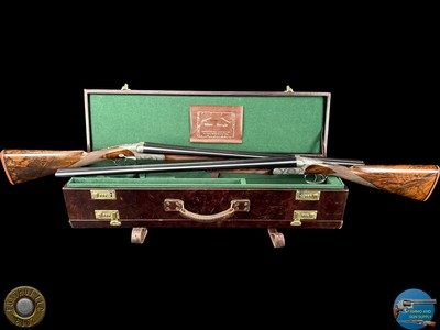 FERLIB ITALY - PAIR OF ROUND-BODY SIDELEVER 20 GA SXS - TALENTI ENGRAVED - Image 2 of 20