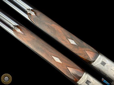 FERLIB ITALY - PAIR OF ROUND-BODY SIDELEVER 20 GA SXS - TALENTI ENGRAVED - Image 11 of 20
