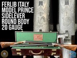 FERLIB ITALY - PAIR OF ROUND-BODY SIDELEVER 20 GA SXS - TALENTI ENGRAVED - Image 1 of 20