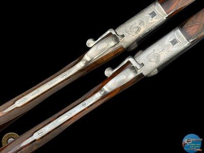 FERLIB ITALY - PAIR OF ROUND-BODY SIDELEVER 20 GA SXS - TALENTI ENGRAVED - Image 8 of 20