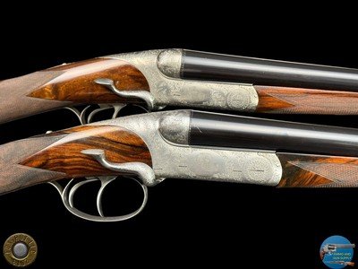 FERLIB ITALY - PAIR OF ROUND-BODY SIDELEVER 20 GA SXS - TALENTI ENGRAVED - Image 7 of 20