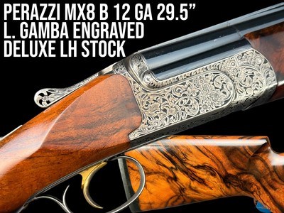 PERAZZI MX8 B 12 GA 29.5" - EXHIBITION GRADE LEFT HAND STOCK - GAMBA ENGRAVED - Image 1 of 20
