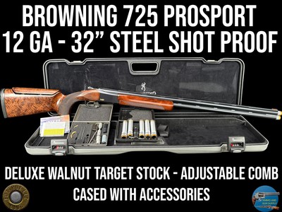 BROWNING 725 PROSPORT 12 GA 32" - ADJ COMB - STEEL SHOT - 2023 - CASED - Image 1 of 20