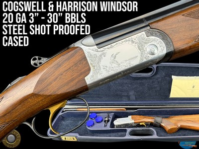 COGSWELL & HARRISON - WINDSOR 20 GA 3" - 30" STEEL SHOT BARRELS - CASED - Image 1 of 20